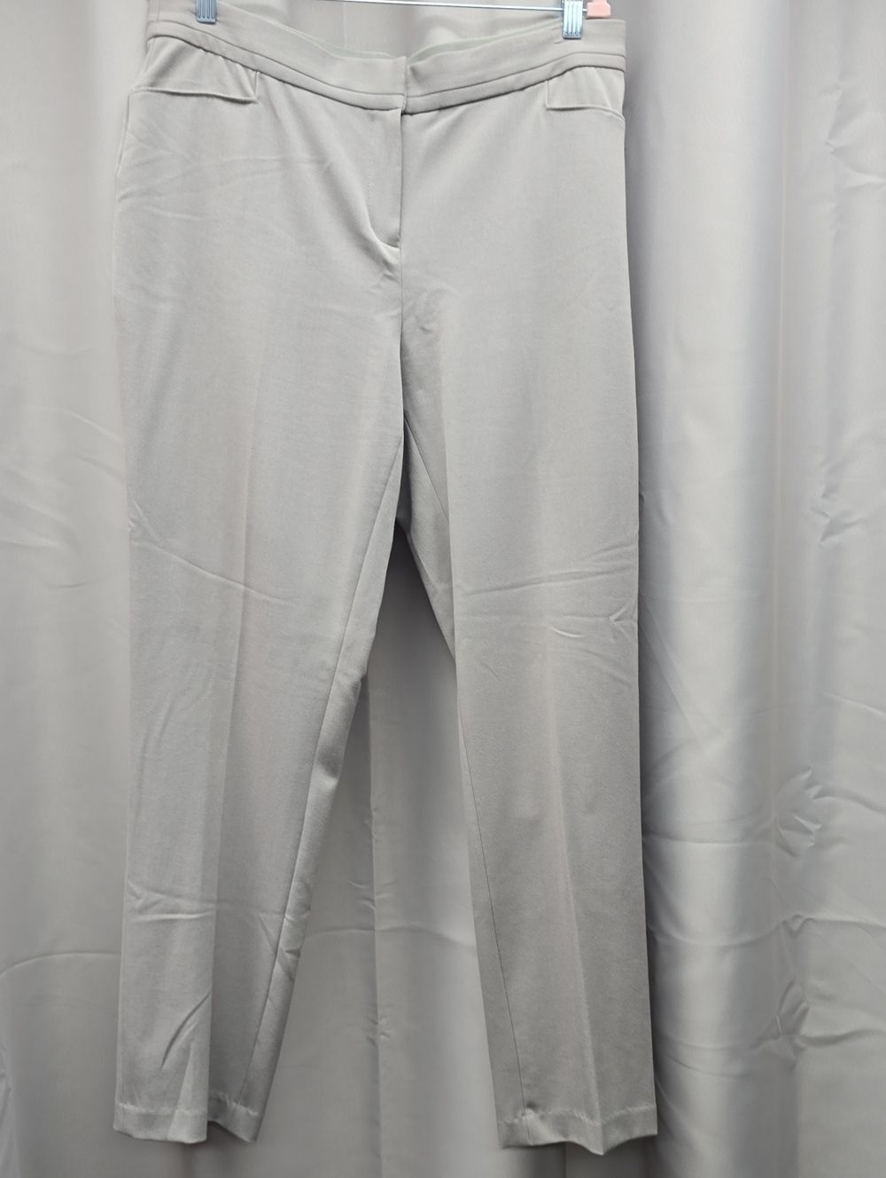 Rafaella Light Gray Straight-Leg Trousers